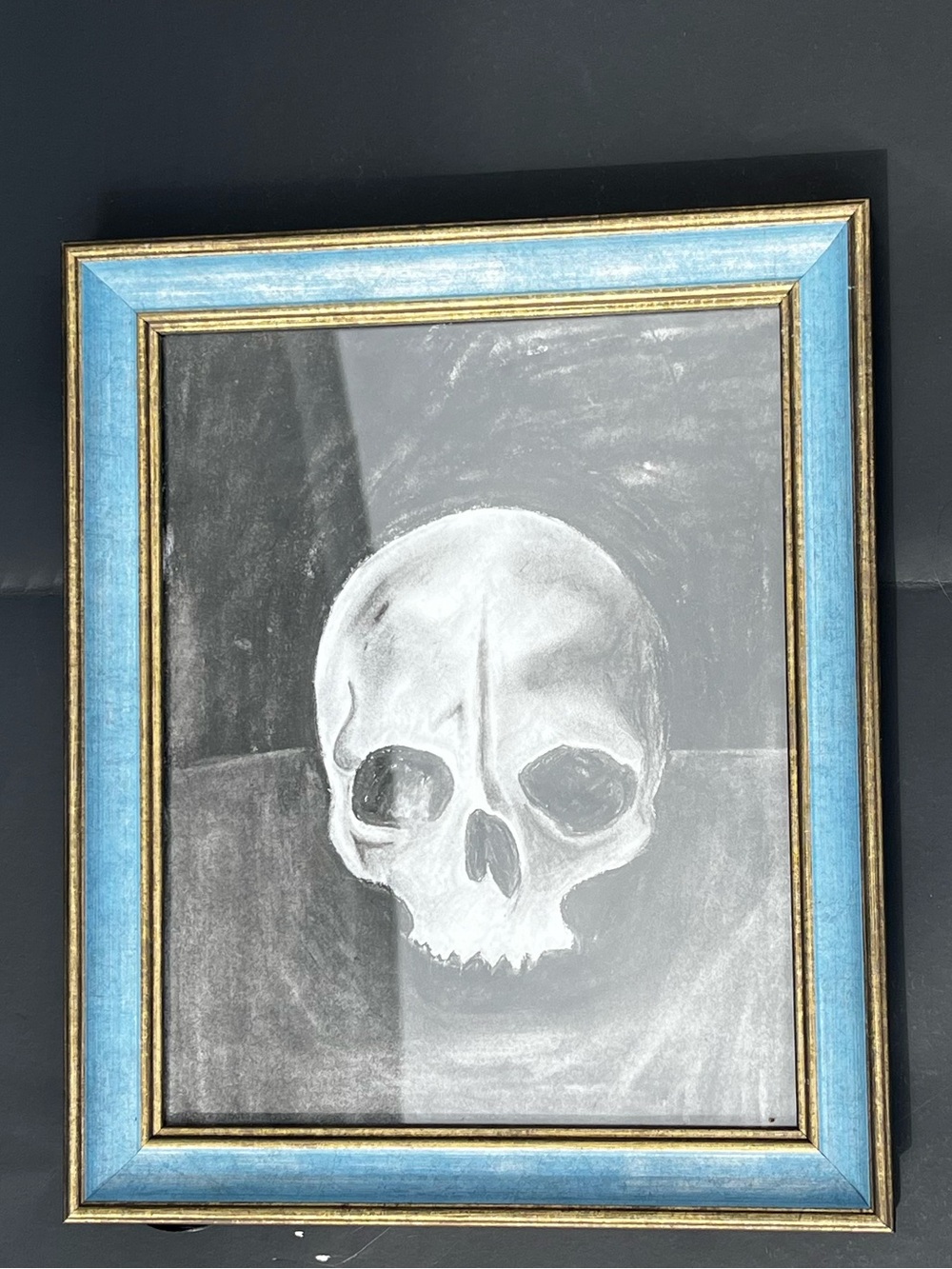 Hand-Drawn Skull Art Charcoal